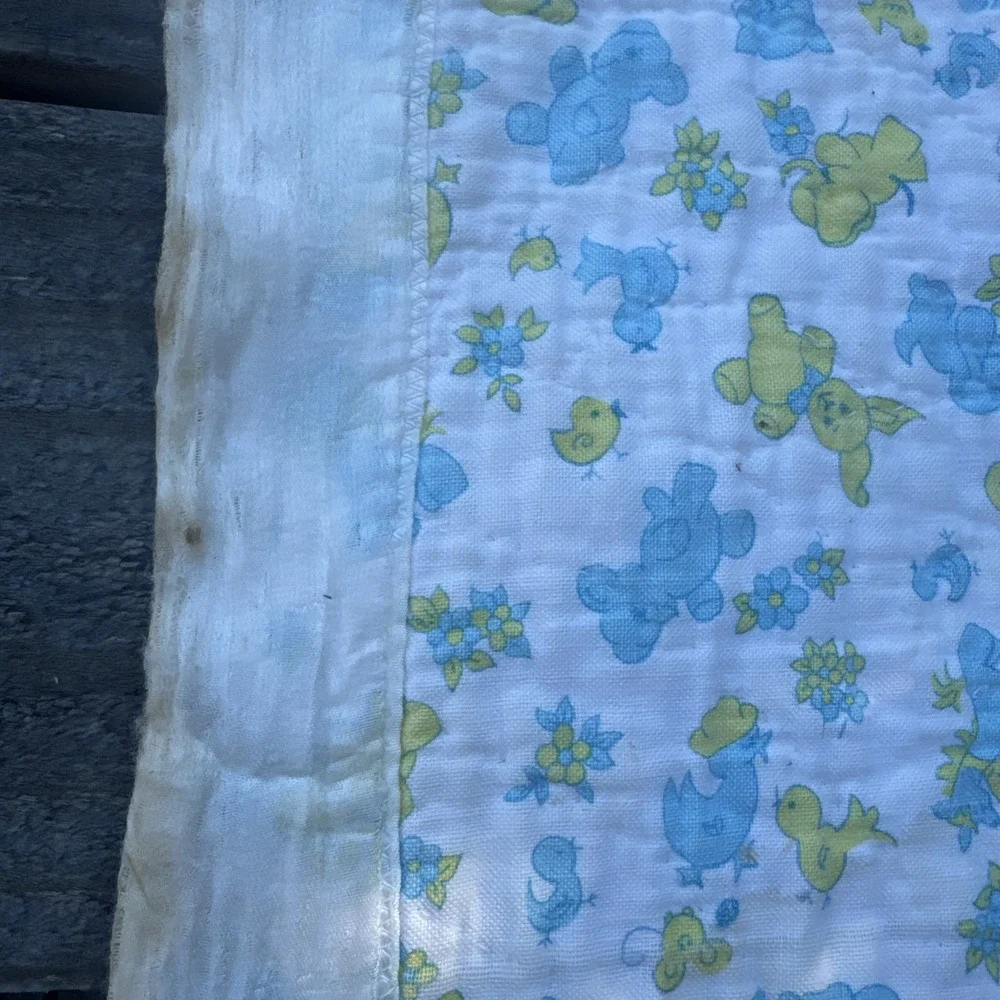 VTG Baby Crib Prayer Blanket 33x46 Angels Now I Lay Me Down To Sleep Embroidered